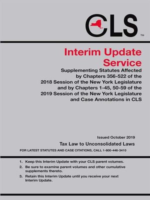 cover image of New York Consolidated Laws Service (CLS) Interim Update Service